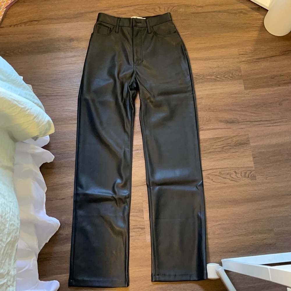 Faux leather pants